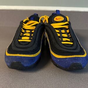 Nike Kids Air Max 97 Black, Yellow, and Blue Sneakers